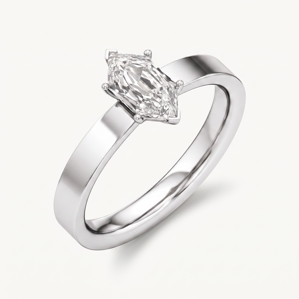 Hex Elongé Engagement Ring