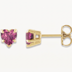 Twin Hearts Natural Pink Tourmaline Stud Earrings