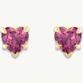 Twin Hearts Natural Pink Tourmaline Stud Earrings