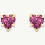 Twin Hearts Natural Pink Tourmaline Stud Earrings
