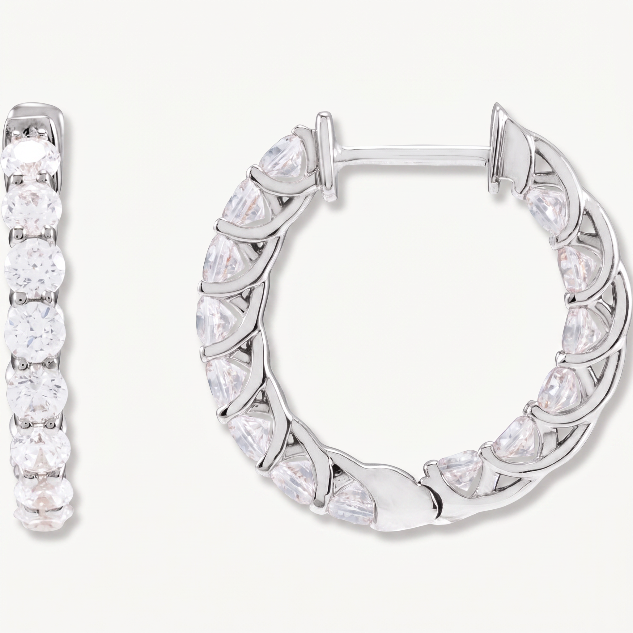 Inside-outside Diamond Hoop Earrings